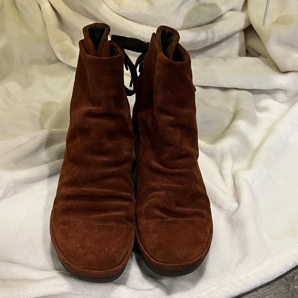 Fly London Dark Brown suede Leather Boots size 40/9 1/2